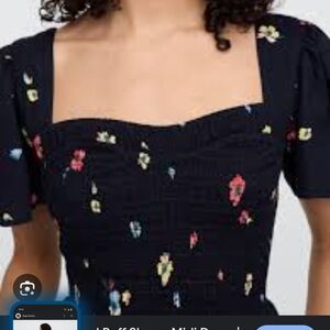 GAP Floral Print Midi Dress - Black and Multicolor